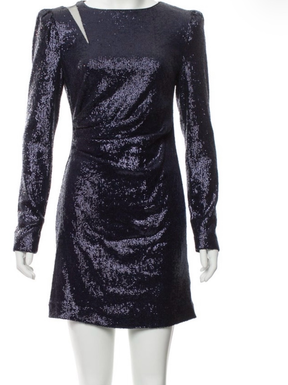 Rachel Zoe Midnight Sequin Long-Sleeve Mini Dress